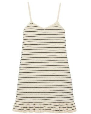 JW Anderson Striped Ruffled Mini Dress - Natural