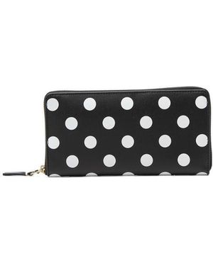 Comme des Garçons Comme Des Garçons Wallet Polka Dot Printed Zip-Around Wallet - White