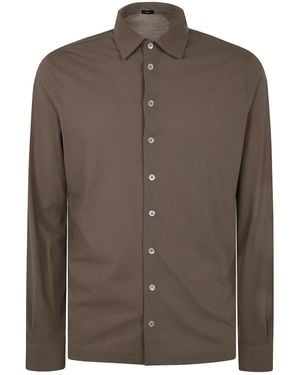 Herno Buttoned Long-Sleeved Shirt - Brown