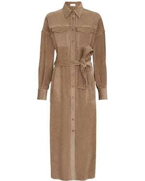 Brunello Cucinelli Fluid Corduroy Shirt Dress - Natural