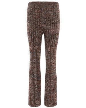 Chloé Chloé Ribbed Knit Trousers - Brown