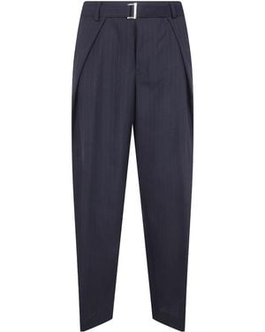 Sacai Pinstripe-Pattern Trousers - Blue