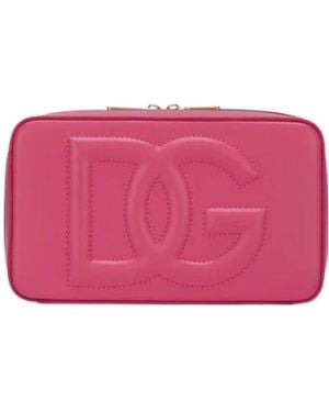 Dolce & Gabbana Logo-Embossed Small Camera Bag - Pink