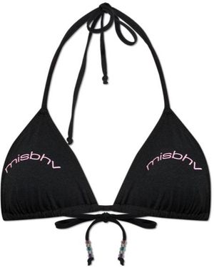 MISBHV Logo-Detail Bikini Top - Black