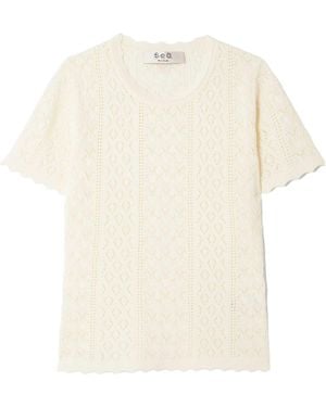 Sea Pointelle-Knit Top - White
