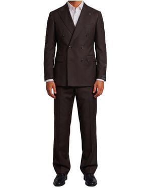 Tagliatore New York Double-Breasted Suit - Black
