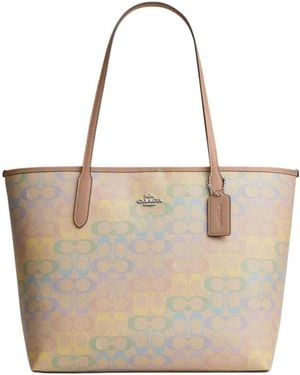 COACH City 33-Print Shopping Bag - White