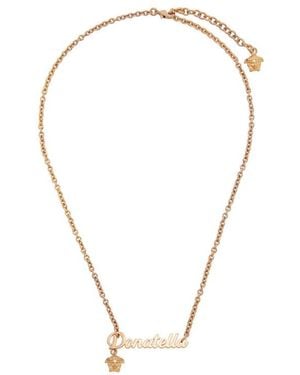 Versace Pattern Pendant Necklace - Metallic