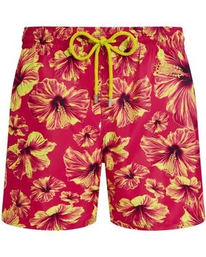 Vilebrequin Mahej Hibiscus Print Swim Shorts - Red