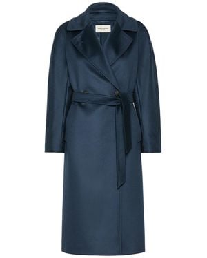 Weekend by Maxmara Wool Double-Breasted Coat - Blue