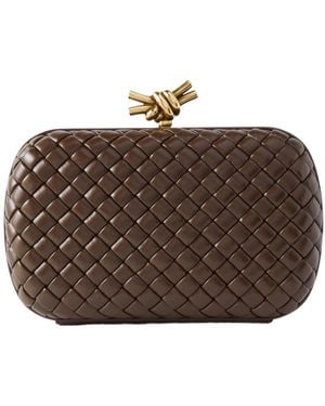 Bottega Veneta Knot Logo Clutch - Brown