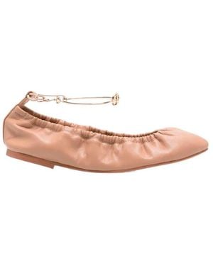 Twinset Ankle Strap Ballet Flats - Pink