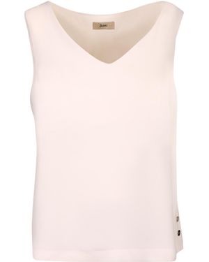 Herno Sleeveless V-Neck Top - Pink