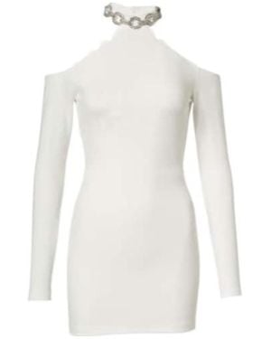 David Koma Bridal Crystal-Embellished Minidress - White