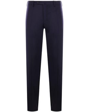Incotex Virgin-Wool Tailored Trousers - Blue