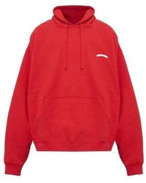 Vetements Long-Sleeved Hooded Sweatshirt - Red