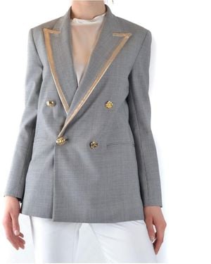 Pinko Double-Breasted Suit Jacket - Gray