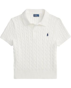 Polo Ralph Lauren Short-Sleeved Knitted Polo Shirt - White