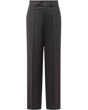 Victoria Beckham Pressed Crease Tapered Leg Trousers - Grey