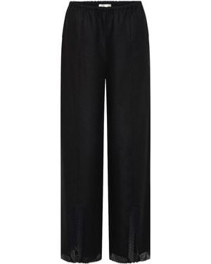 Posse Alfie Wide-Leg Trousers - Black