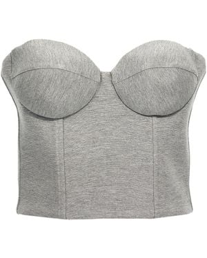 GIUSEPPE DI MORABITO Cropped Bustier Top - Gray