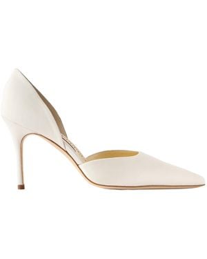 Manolo Blahnik Satin Court Shoes - White