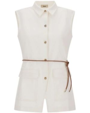 Herno Belted Button-Fastened Vest - White