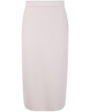 D.exterior Merinos Comfort Short Skirt - White