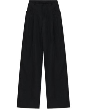 R13 Pleated Wool Trousers - Black