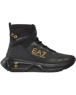EA7 High-Top Casual Trainers - Black