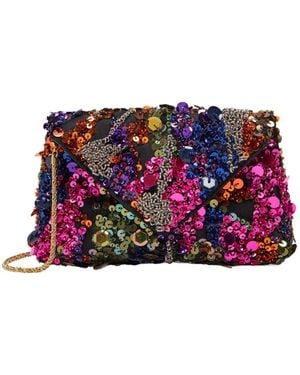 Dries Van Noten Embellished Satin Clutch - Red