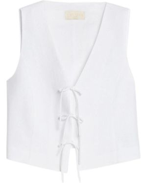 iBlues Linen Gilet - White
