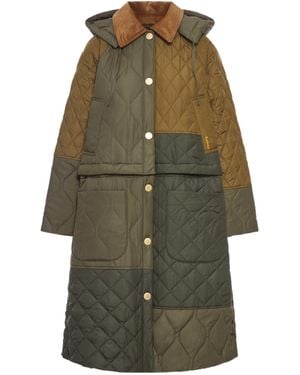 Barbour Cookston Quilted Single-Breasted Coat - Green