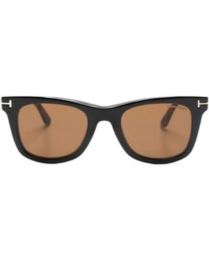 Tom Ford Eyewear Logo Plaque Square-Frame Glasses - Multicolour