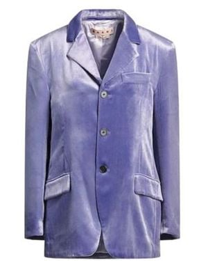 Marni Velvet Single-Breasted Blazer - Blue