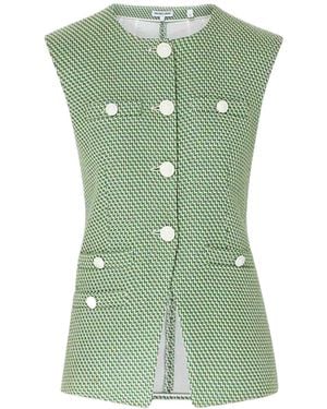 Veronica Beard Round Collar Sleeveless Vest - Green