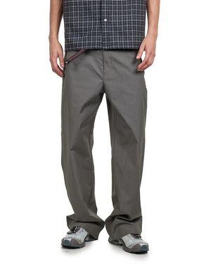 ROA Centipede Buckle Wide-Leg Pants - Gray