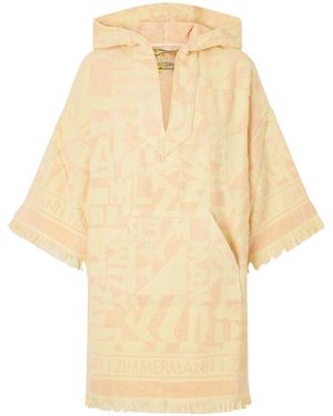 Zimmermann Hooded Tassel Jacquard Knit Dress - Natural