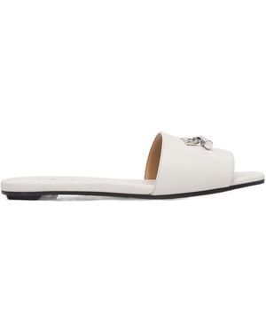McQueen T-Bar Slip-On Slides - White
