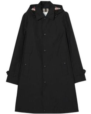Burberry Long-Sleeved Hooded Coat - Black