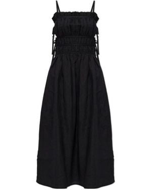 Cult Gaia Ruffled Tie Midi Dress - Black