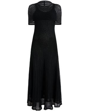 KHAITE Thora Striped Dress - Black