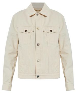 Moschino Logo Patch Denim Jacket - Natural