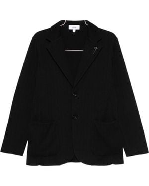 Lardini Notched Patch-Pocket Jacket - Black
