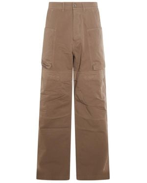 Rick Owens Stefan Wide Leg Cargo Pants - Brown