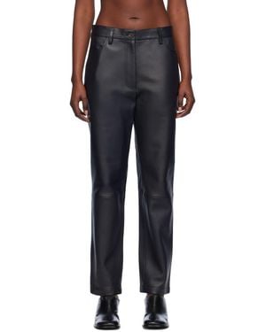 Studio Nicholson Opie Leather Casual Trousers - Black
