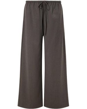 St. Agni Everyday Wool Blend Wide-Leg Pants - Gray