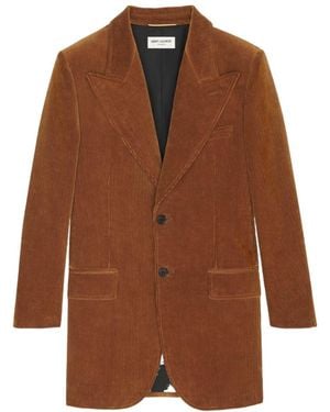 Saint Laurent Single-Breasted Jacket - Brown