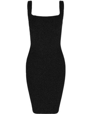 Hunza G Square-Neck Midi Dress - Black