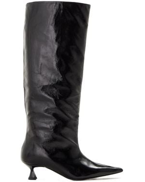 Ganni Glossy Highknee Boots - Black